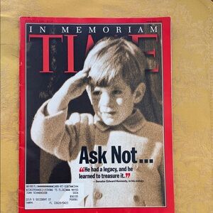 TIME Magazine John F. Kennedy, Jr. saluting his father.  August 17, 1998 Issue
